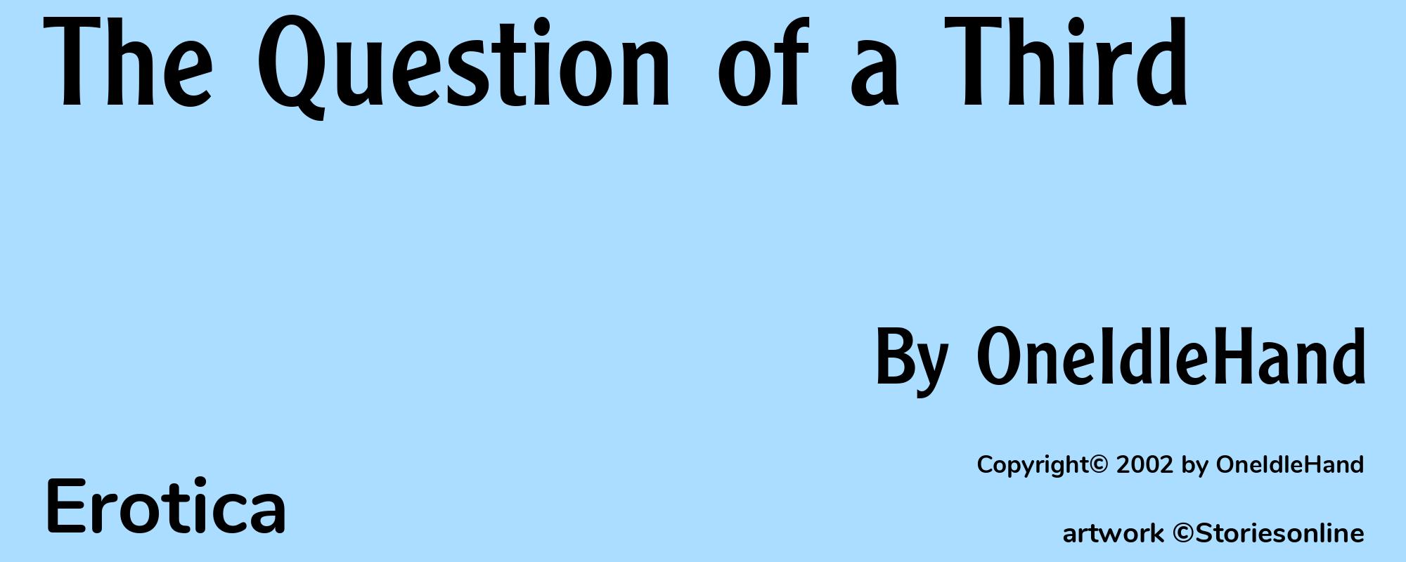 The Question of a Third - Cover