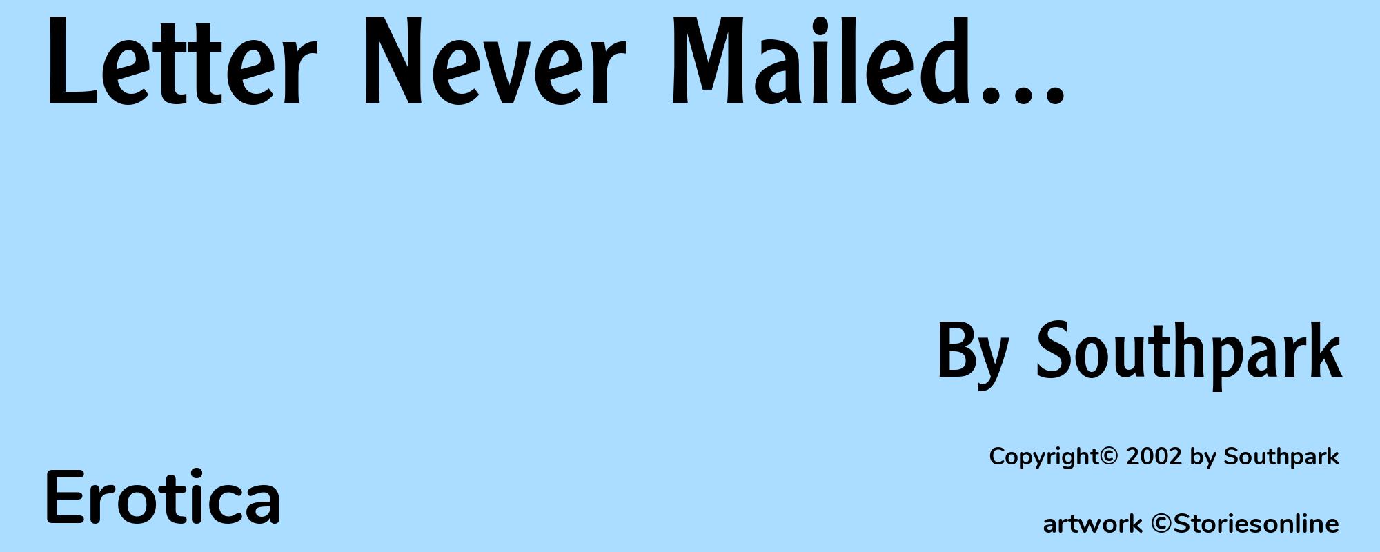 Letter Never Mailed... - Cover