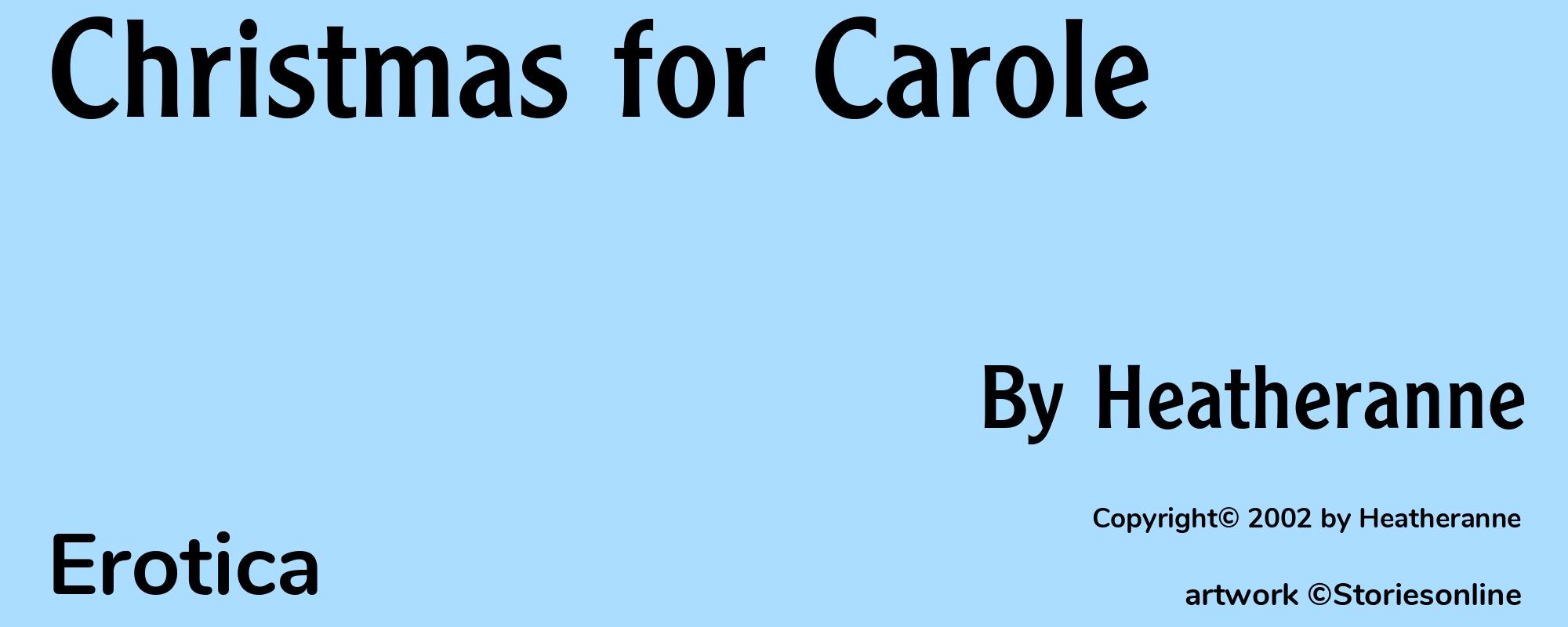 Christmas for Carole - Cover