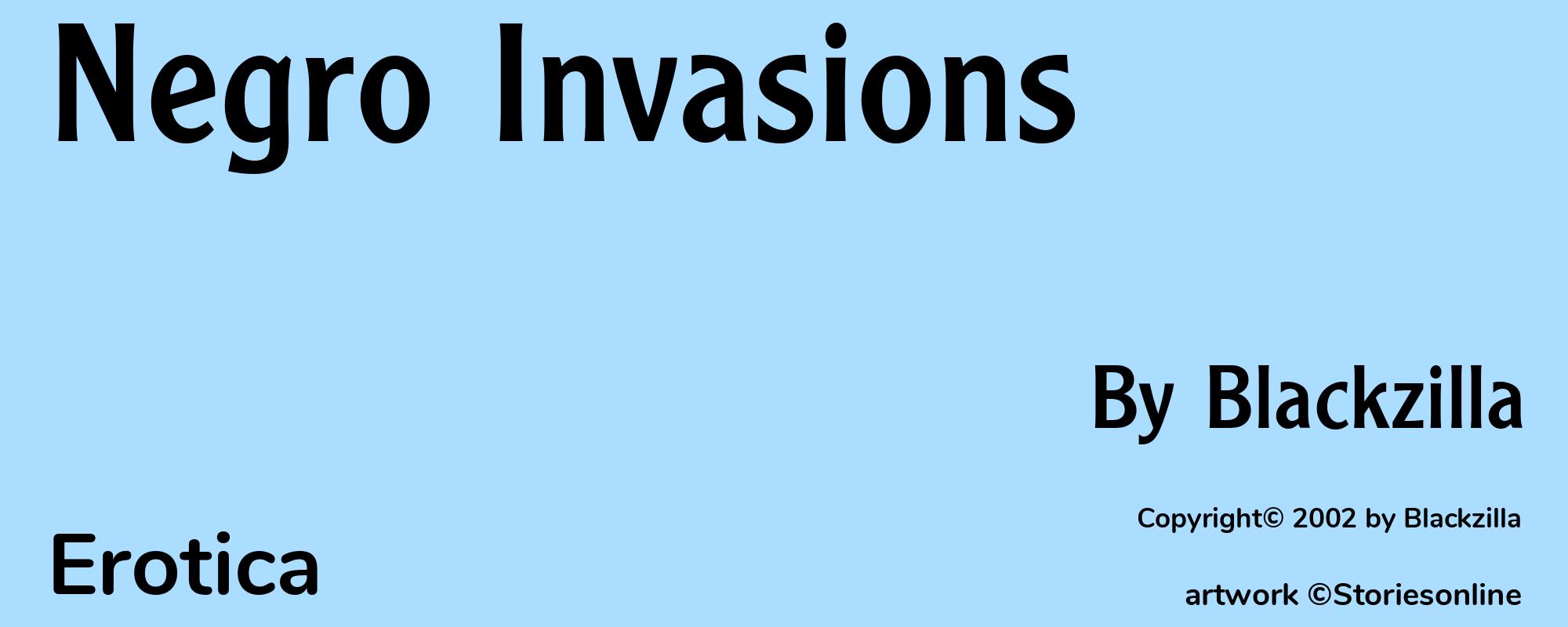 Negro Invasions - Cover