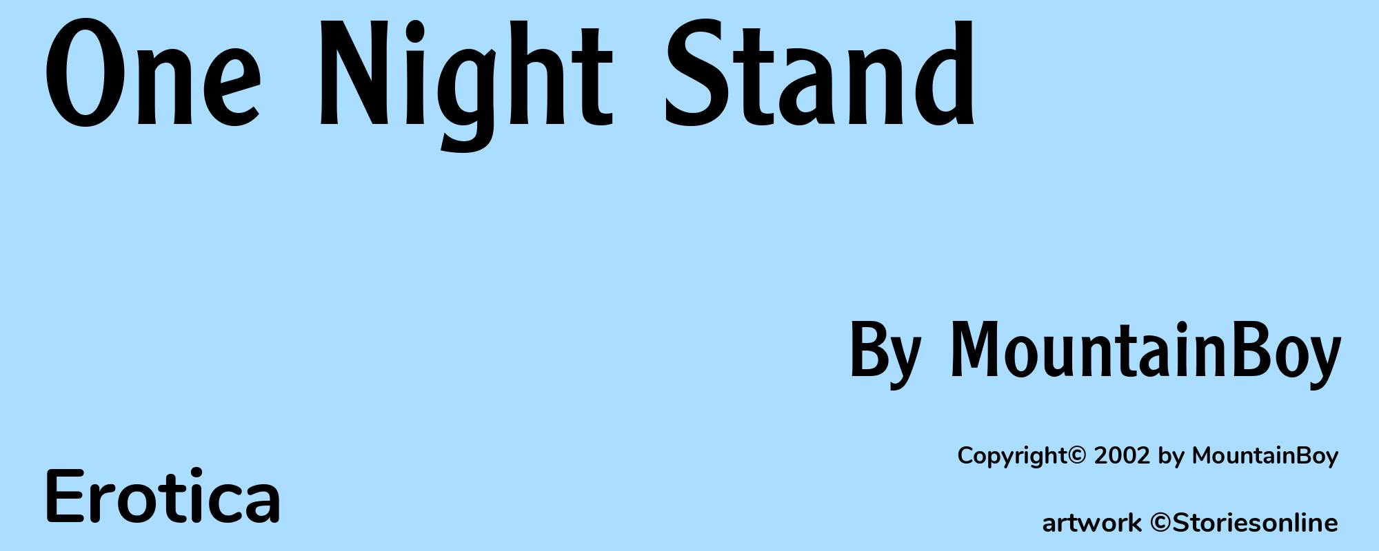 One Night Stand - Cover