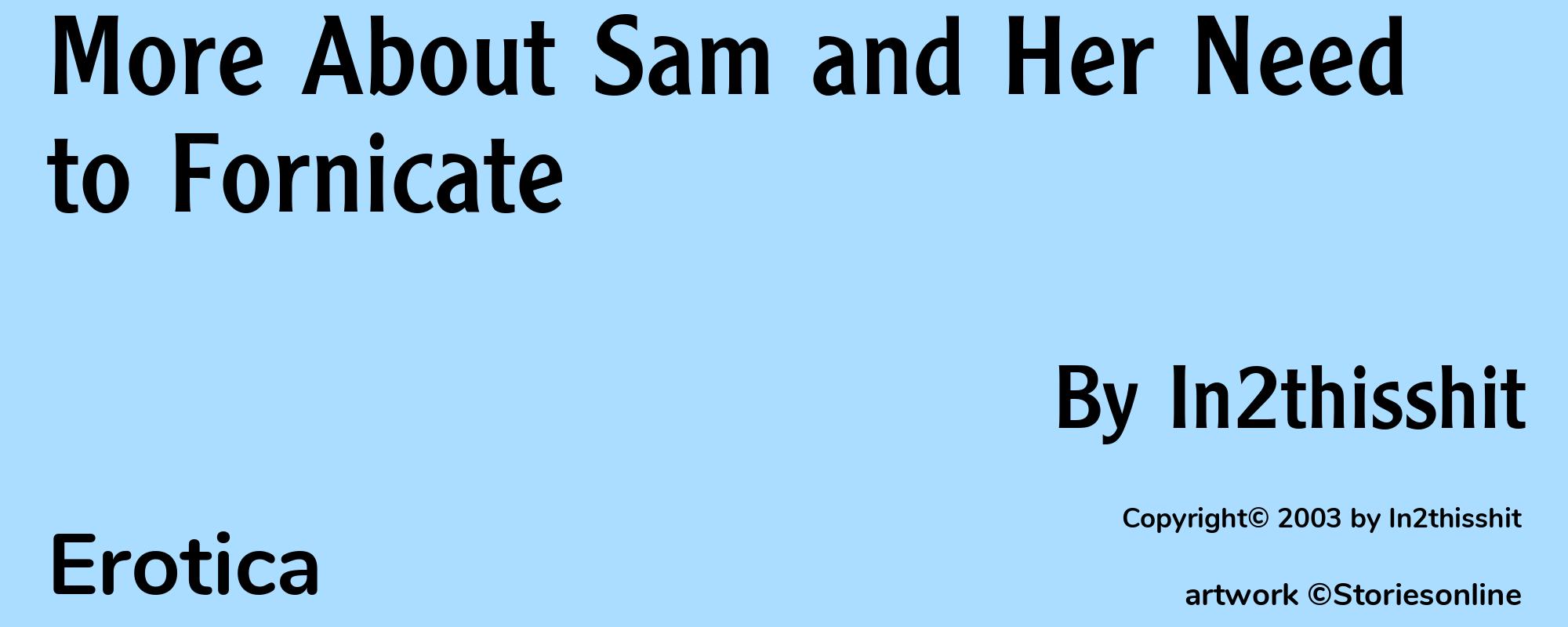 More About Sam and Her Need to Fornicate - Cover