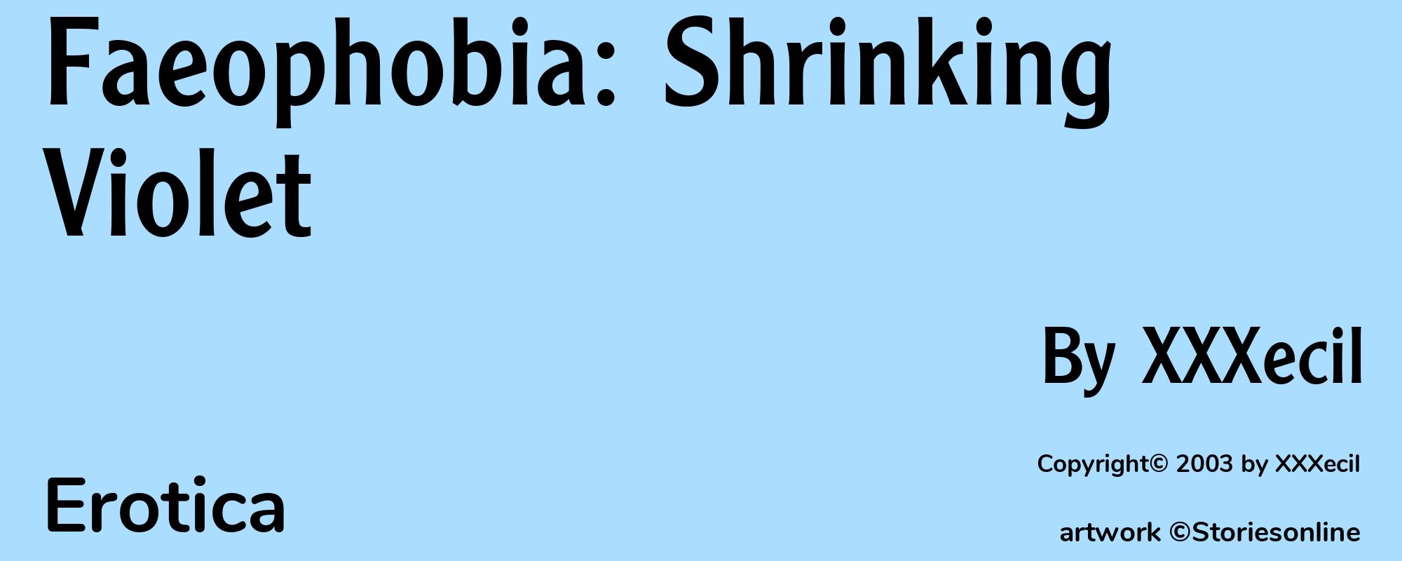 Faeophobia: Shrinking Violet - Cover