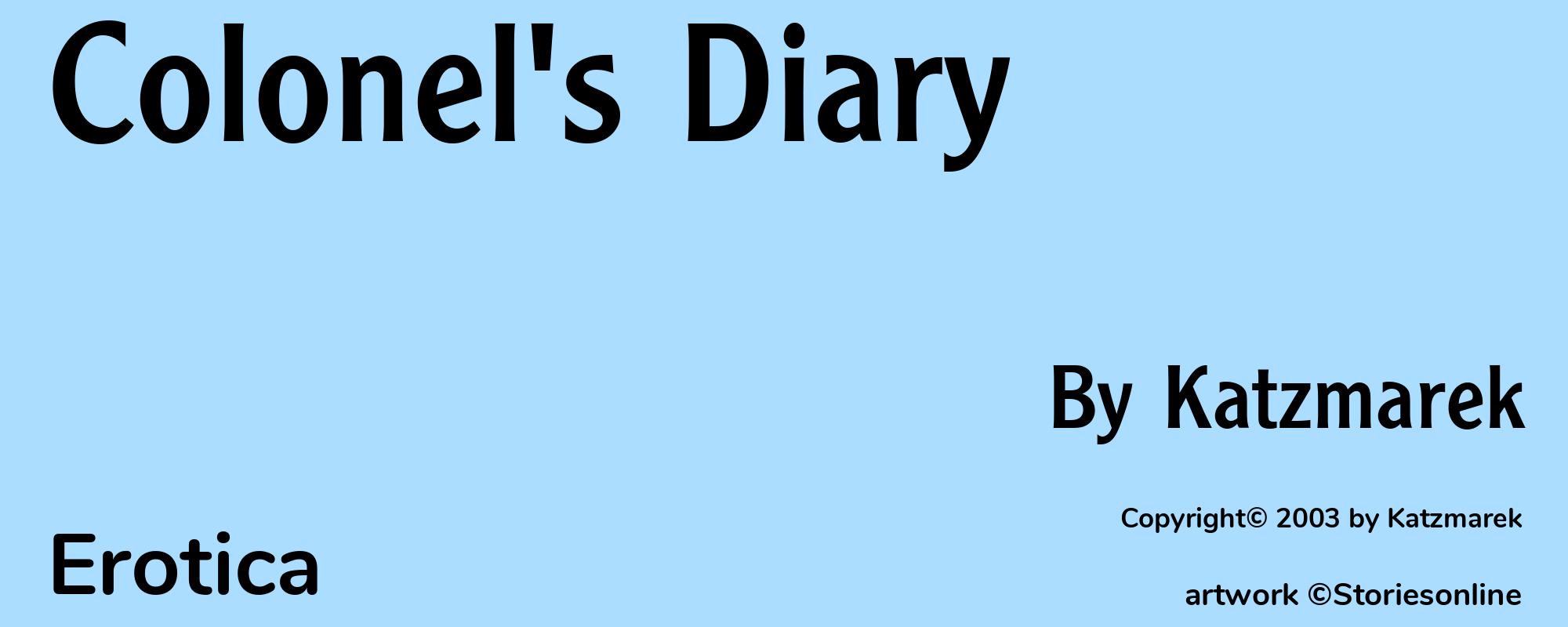 Colonel's Diary - Cover