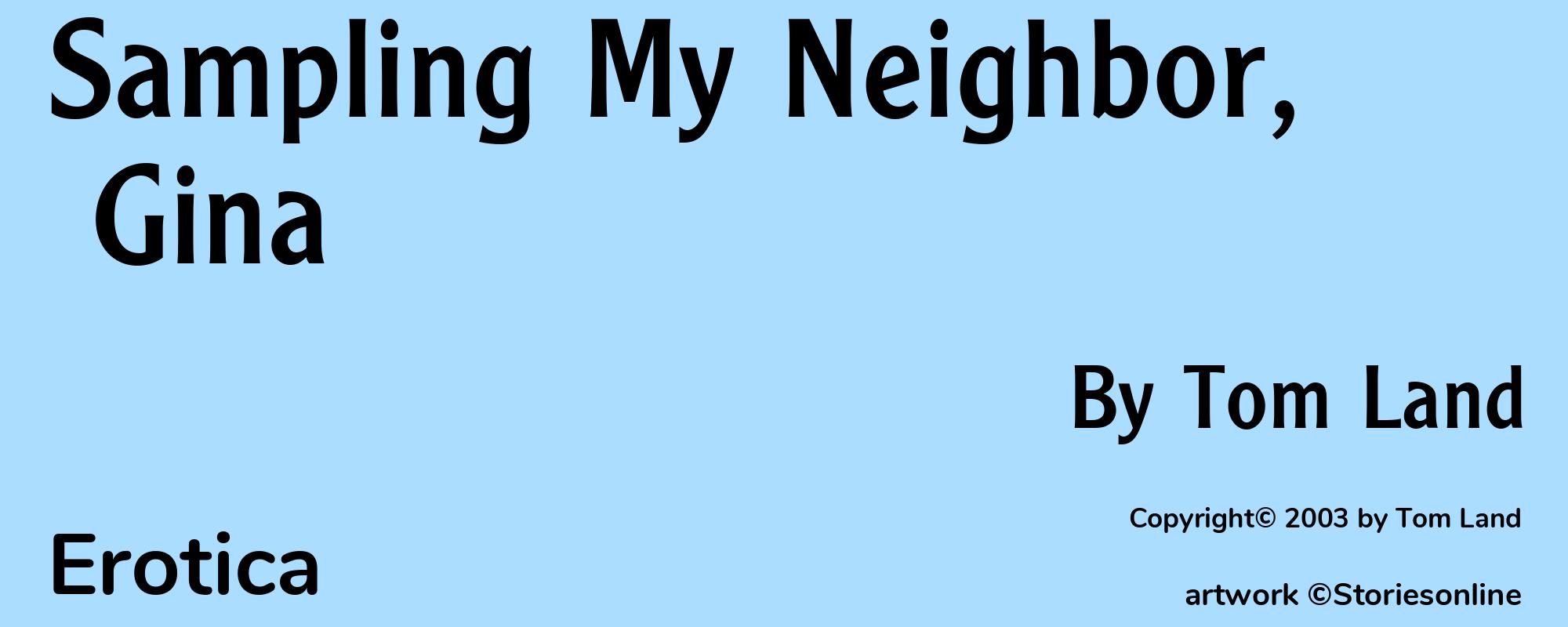 Sampling My Neighbor, Gina - Cover