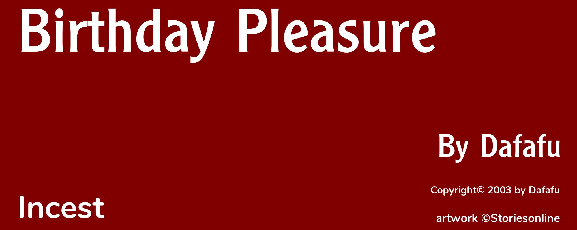 Birthday Pleasure - Cover