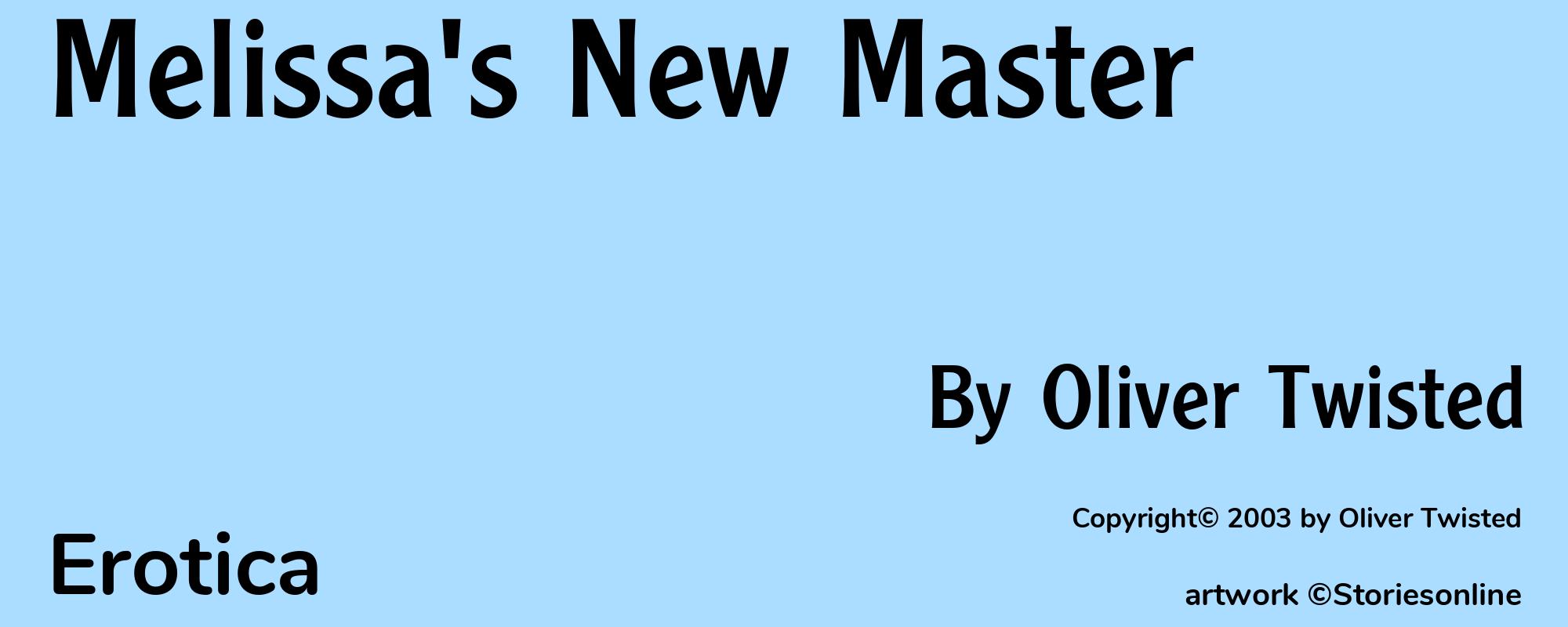 Melissa's New Master - Cover