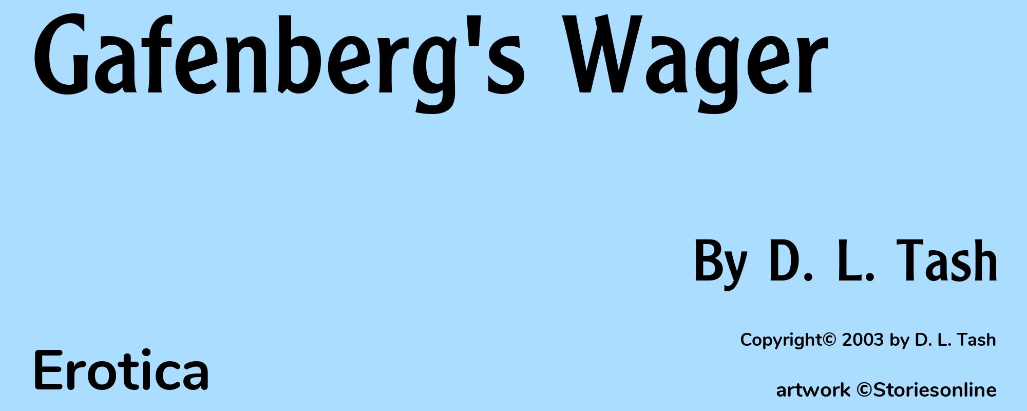 Gafenberg's Wager - Cover