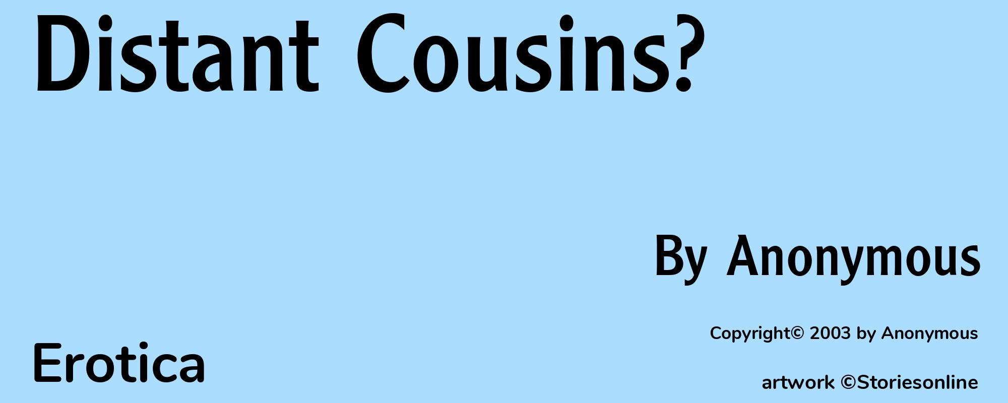 Distant Cousins? - Cover