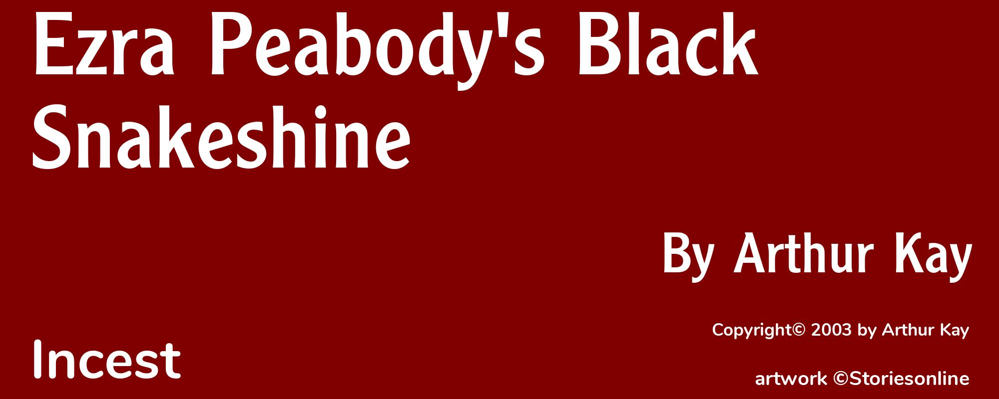 Ezra Peabody's Black Snakeshine - Cover