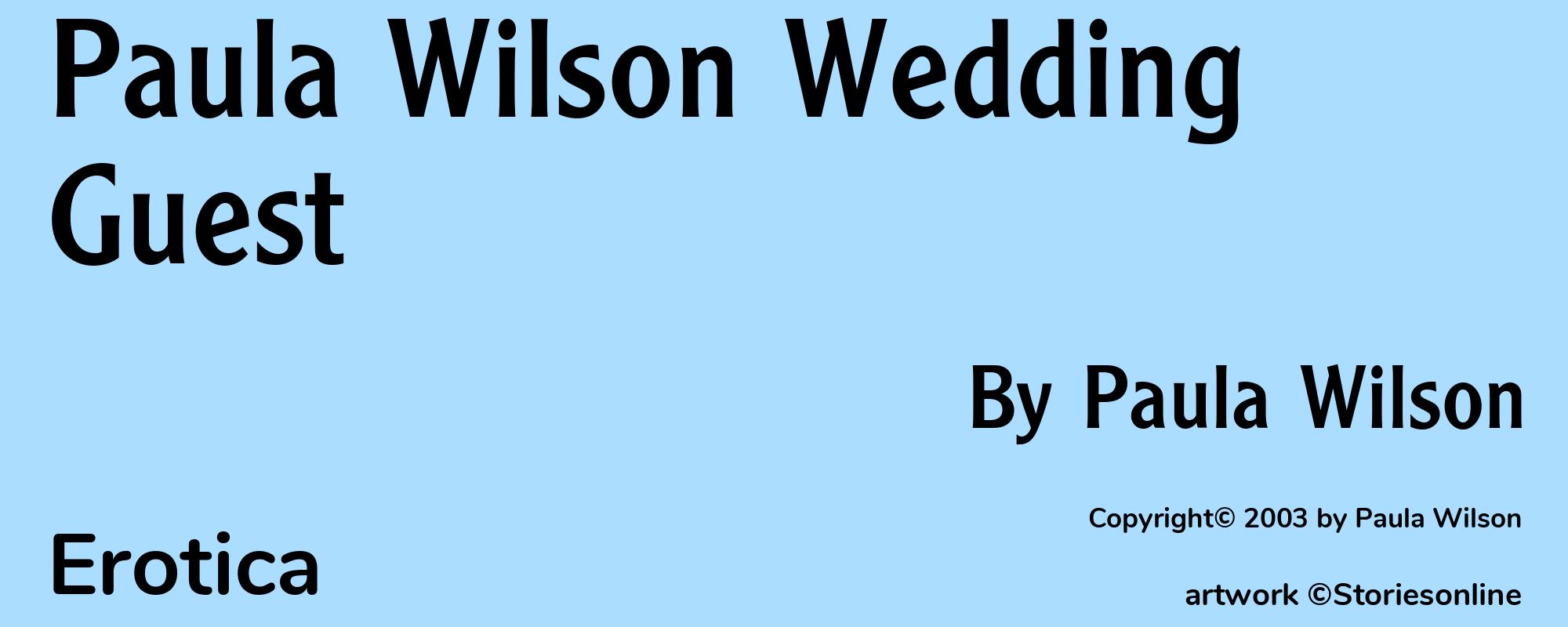 Paula Wilson Wedding Guest - Cover