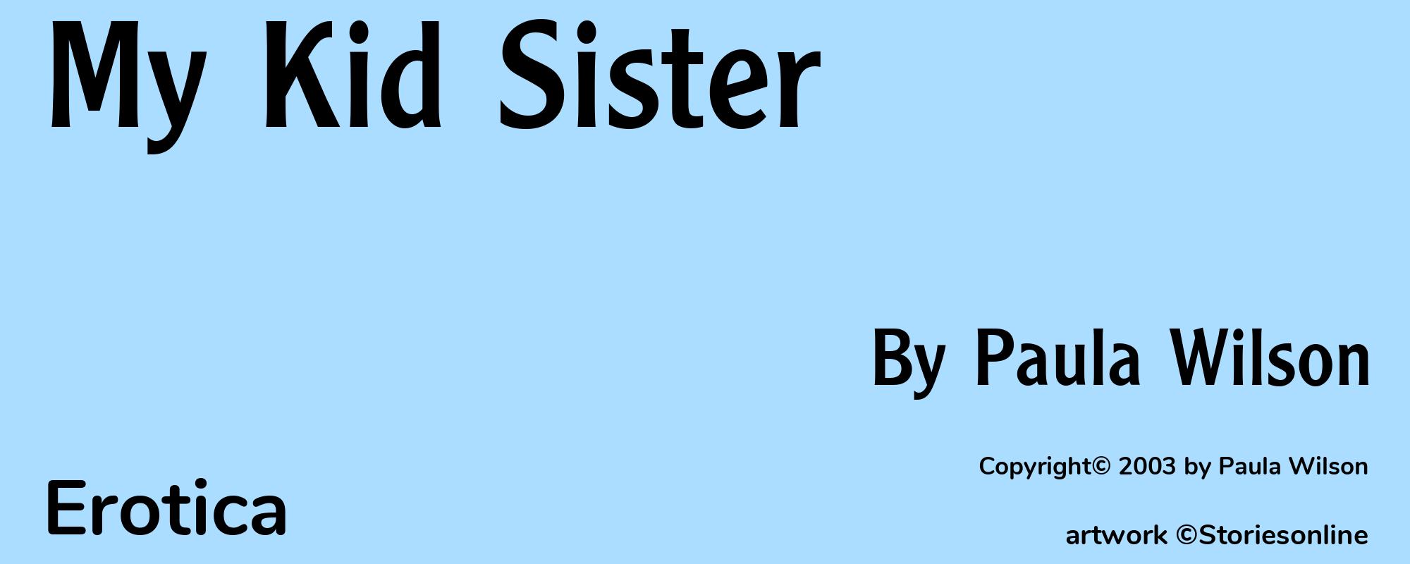 My Kid Sister - Cover