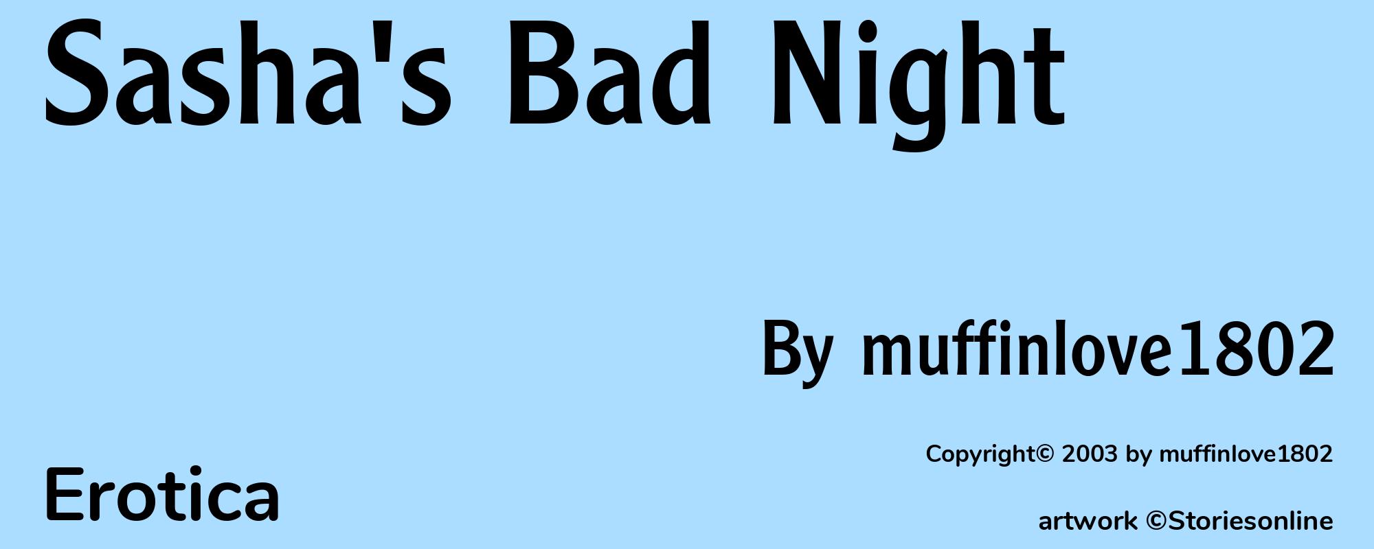 Sasha's Bad Night - Cover