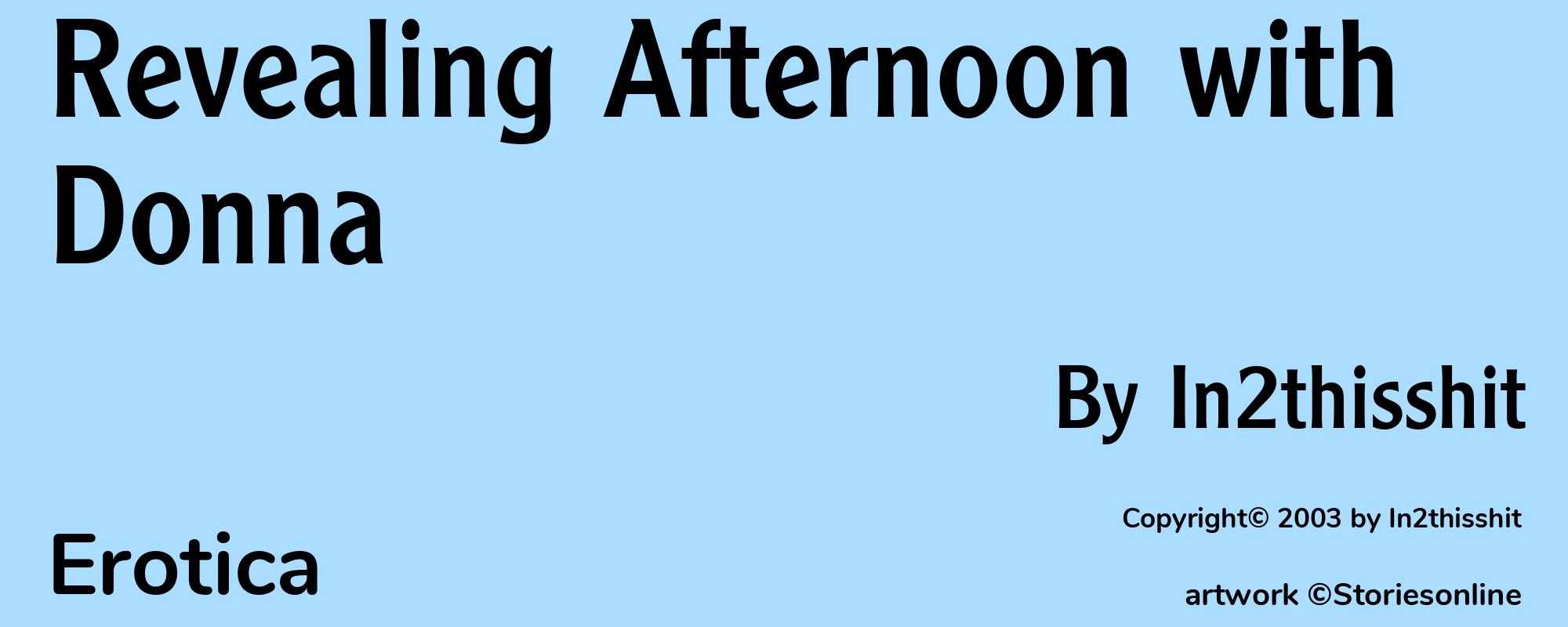 Revealing Afternoon with Donna - Cover