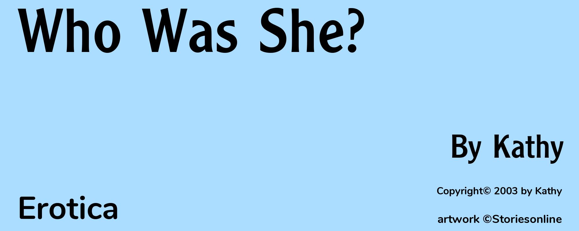 Who Was She? - Cover