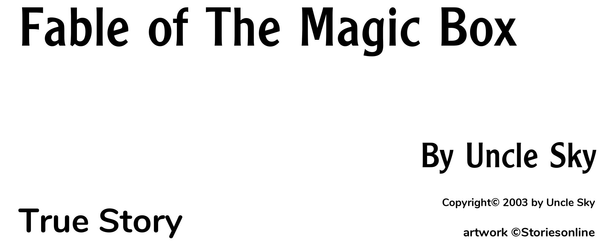 Fable of The Magic Box - Cover