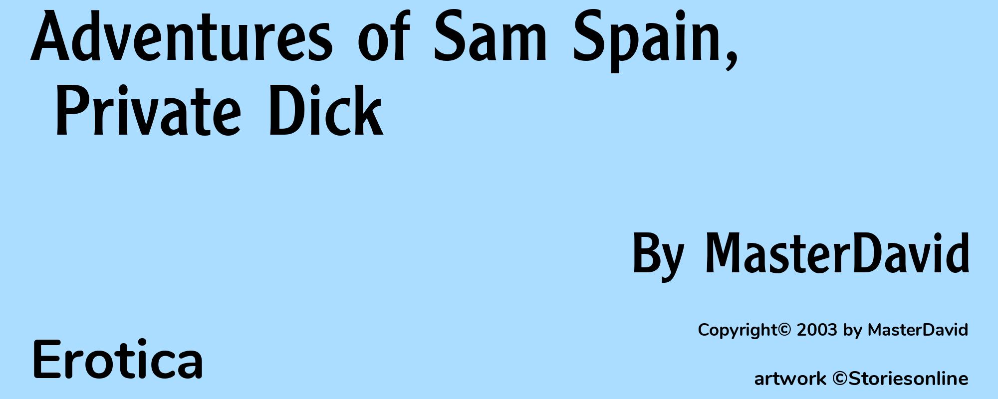 Adventures of Sam Spain, Private Dick - Cover