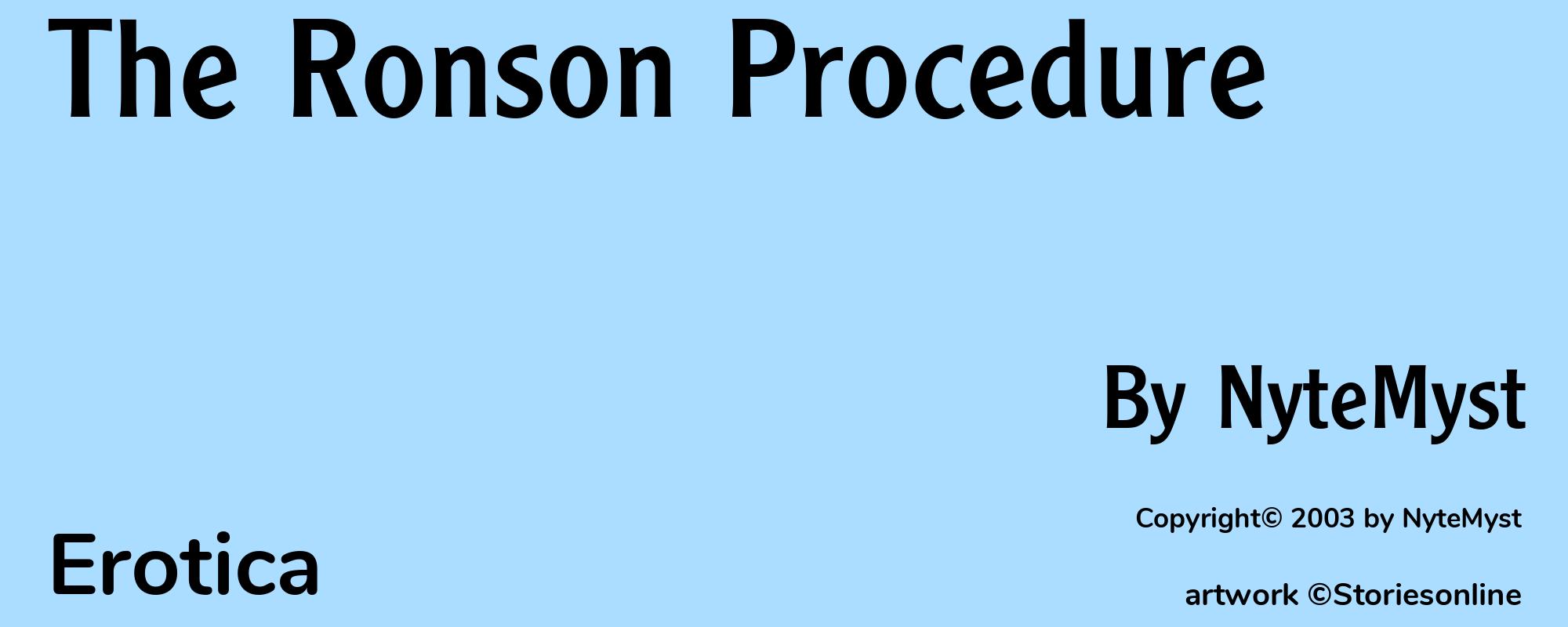 The Ronson Procedure - Cover