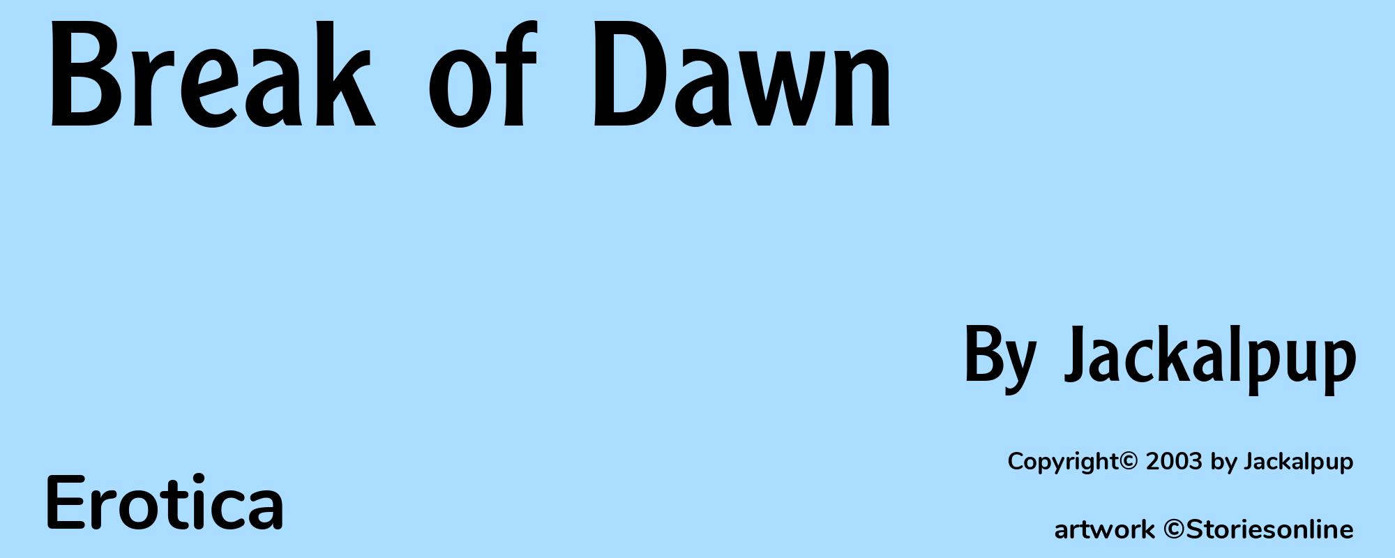 Break of Dawn - Cover