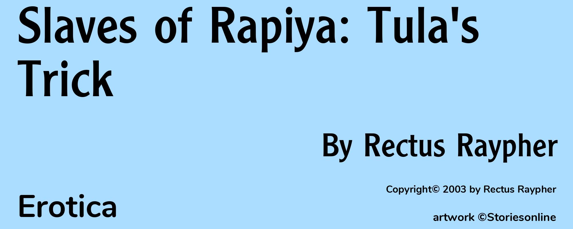Slaves of Rapiya: Tula's Trick - Cover