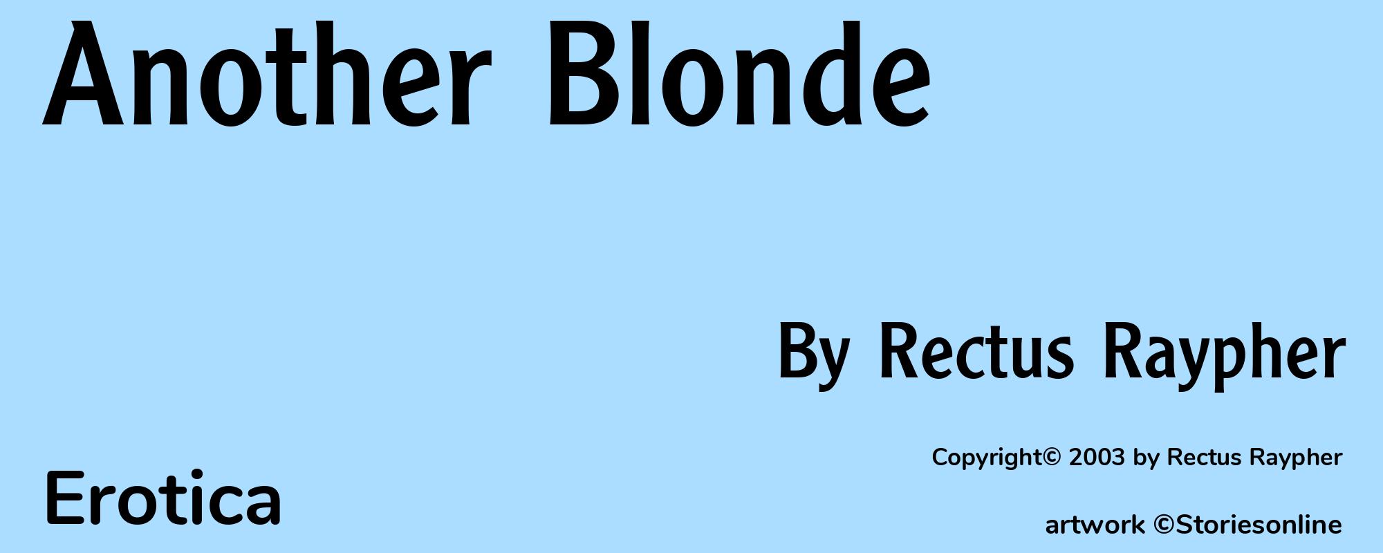 Another Blonde - Cover