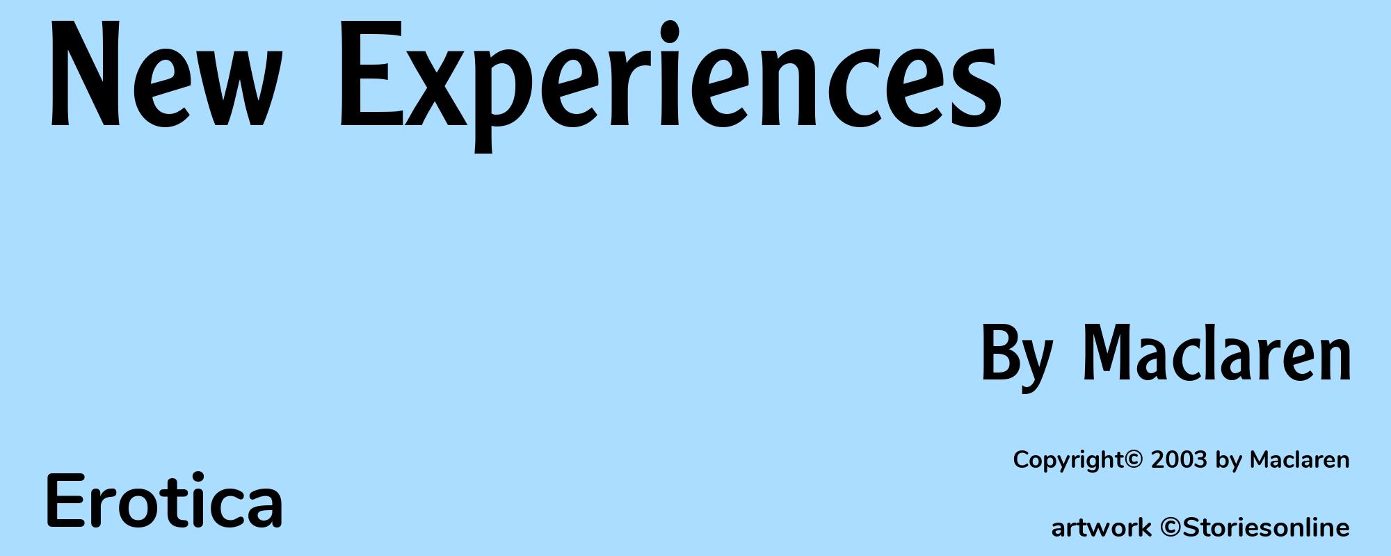 New Experiences - Cover