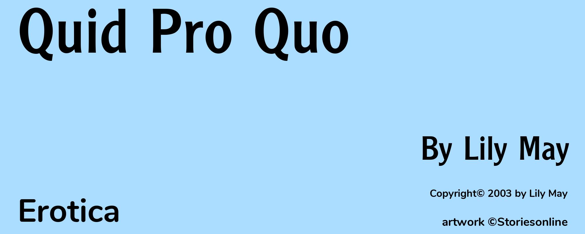 Quid Pro Quo - Cover