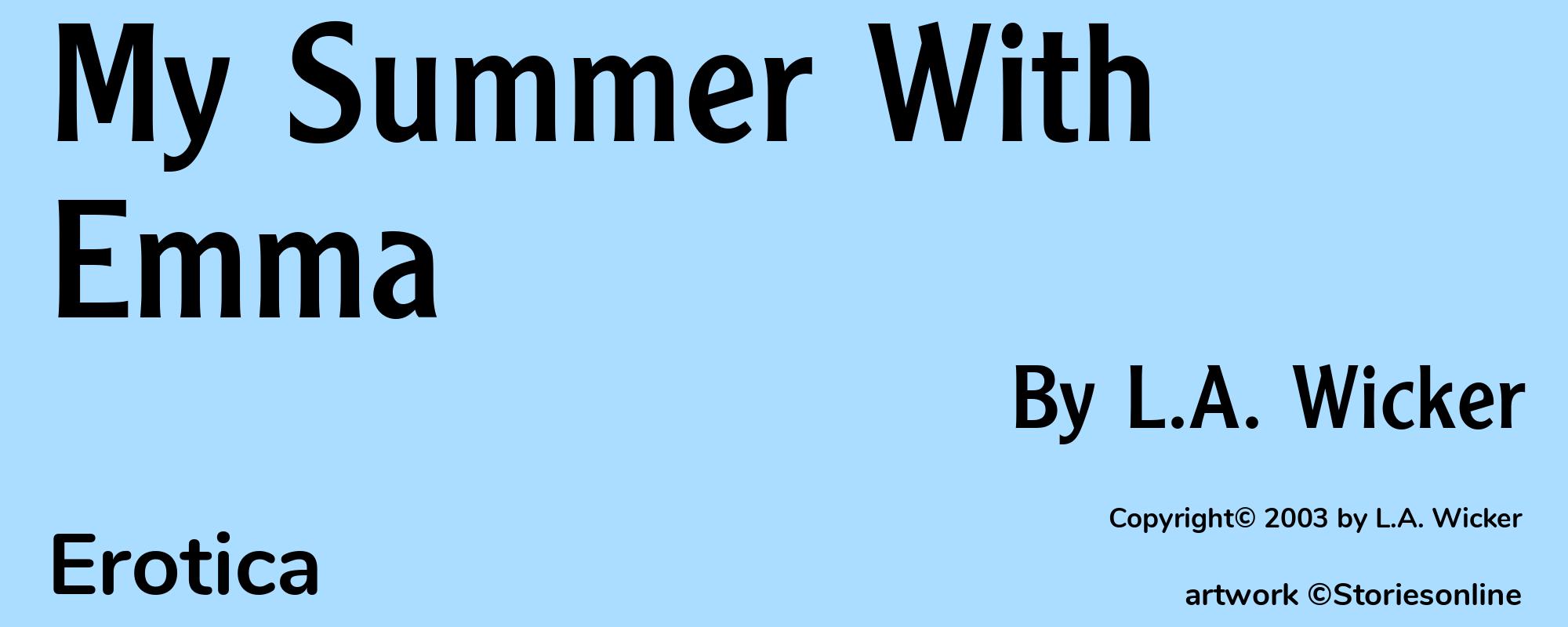 My Summer With Emma - Cover