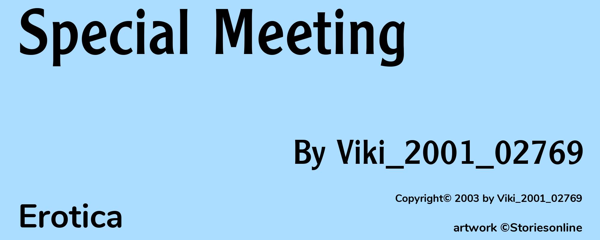 Special Meeting - Cover