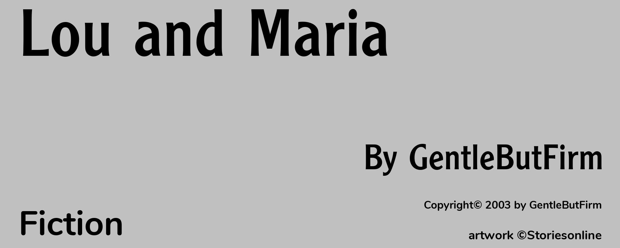 Lou and Maria - Cover