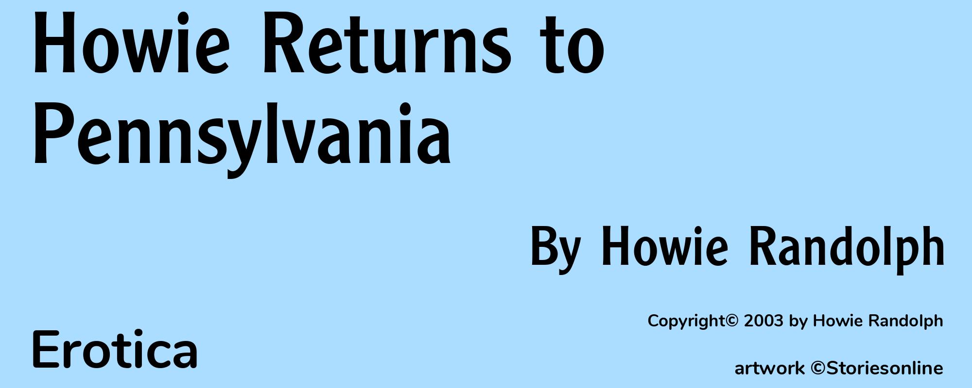 Howie Returns to Pennsylvania - Cover