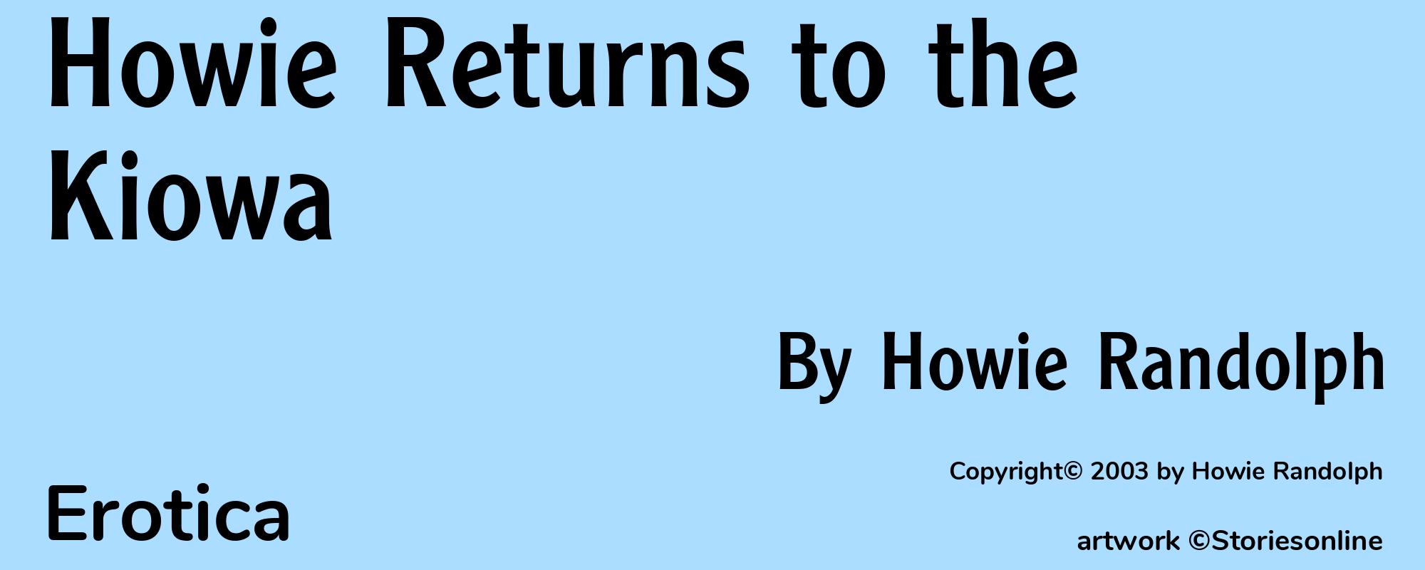 Howie Returns to the Kiowa - Cover