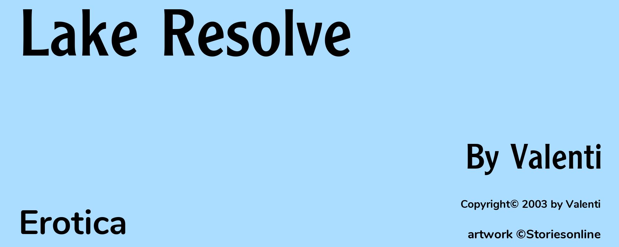Lake Resolve - Cover