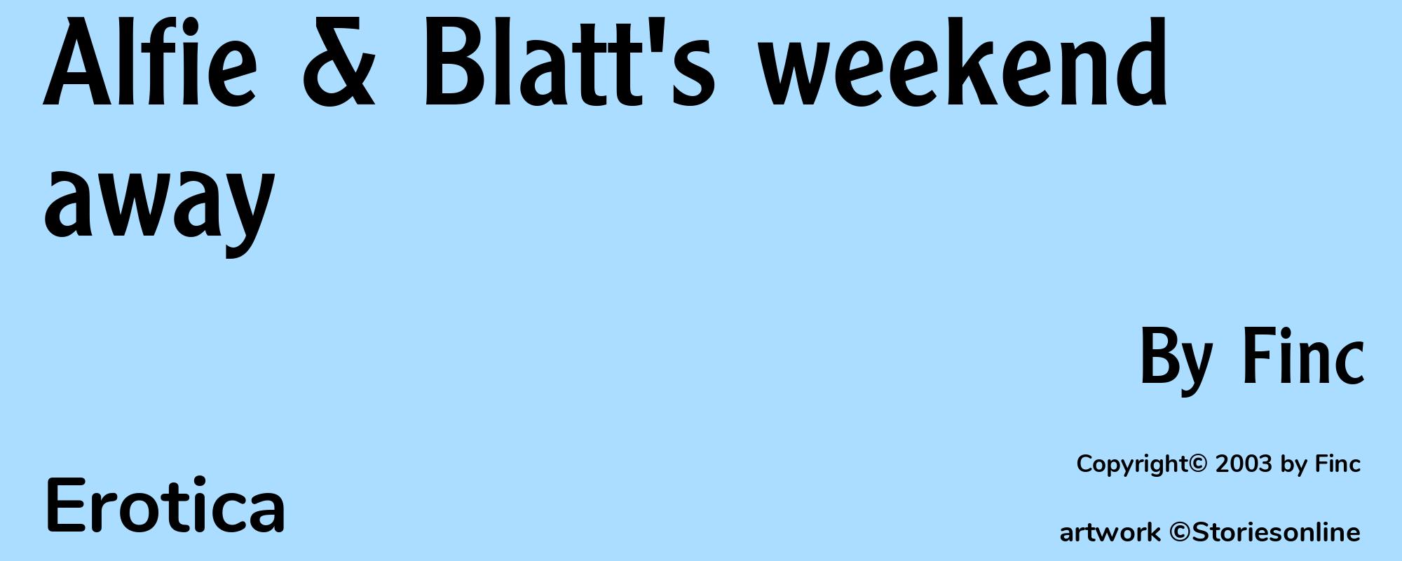 Alfie & Blatt's weekend away - Cover