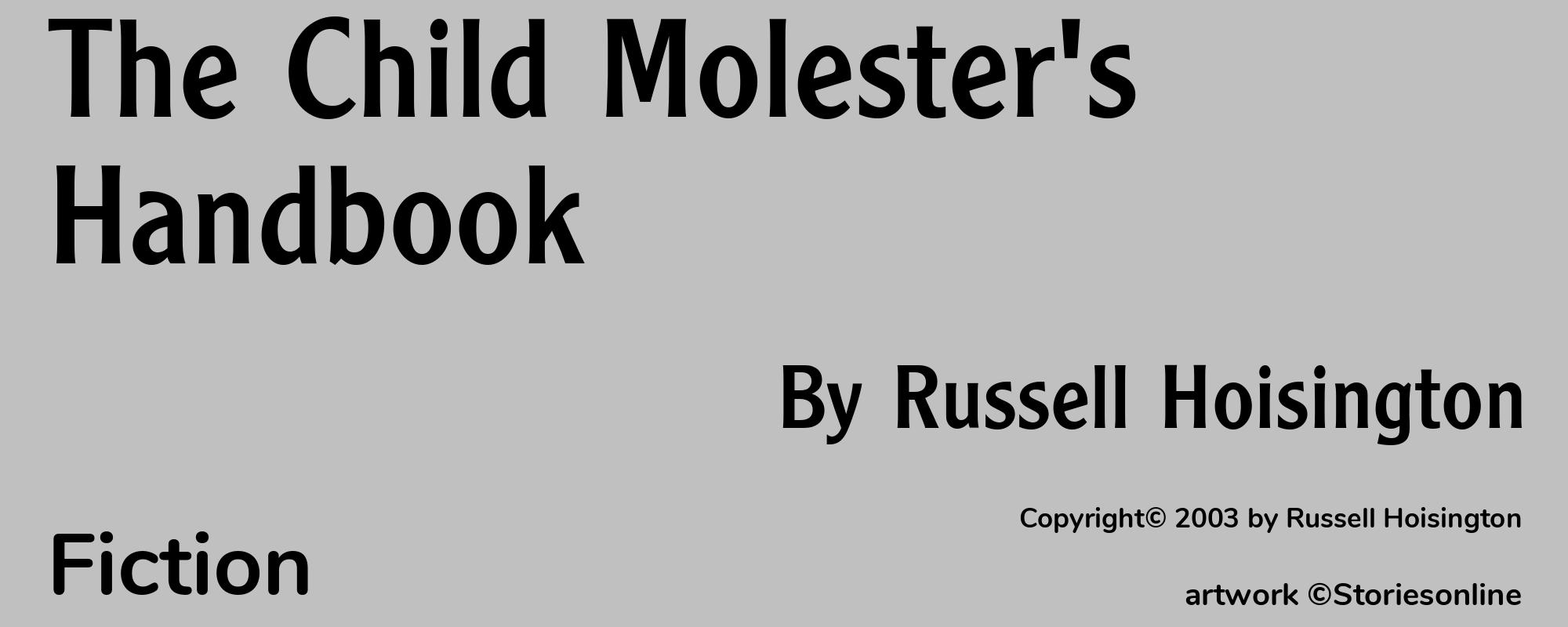 The Child Molester's Handbook - Cover