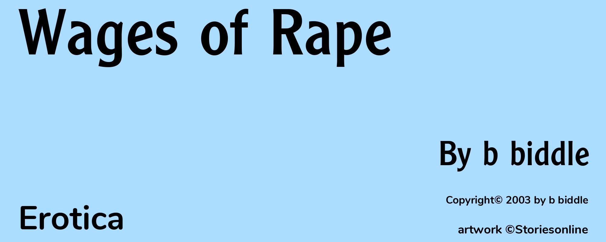 Wages of Rape - Cover