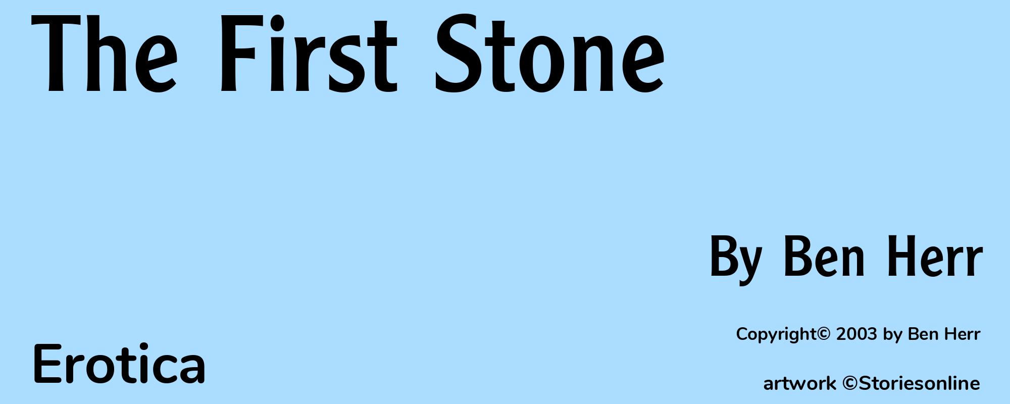 The First Stone - Cover