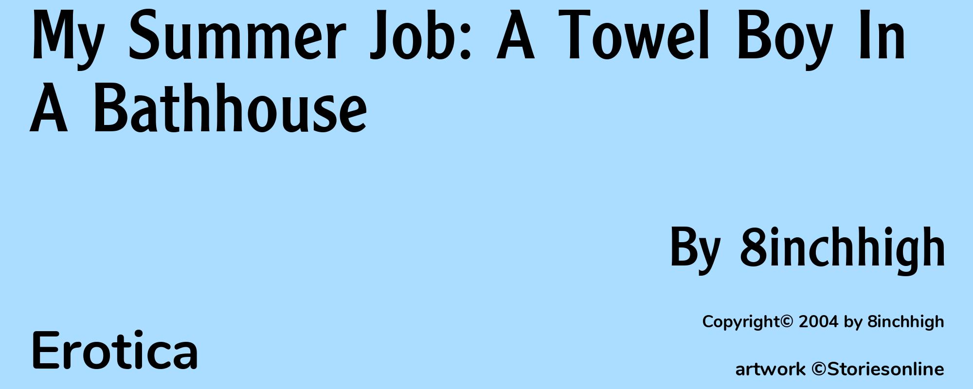 My Summer Job: A Towel Boy In A Bathhouse - Cover