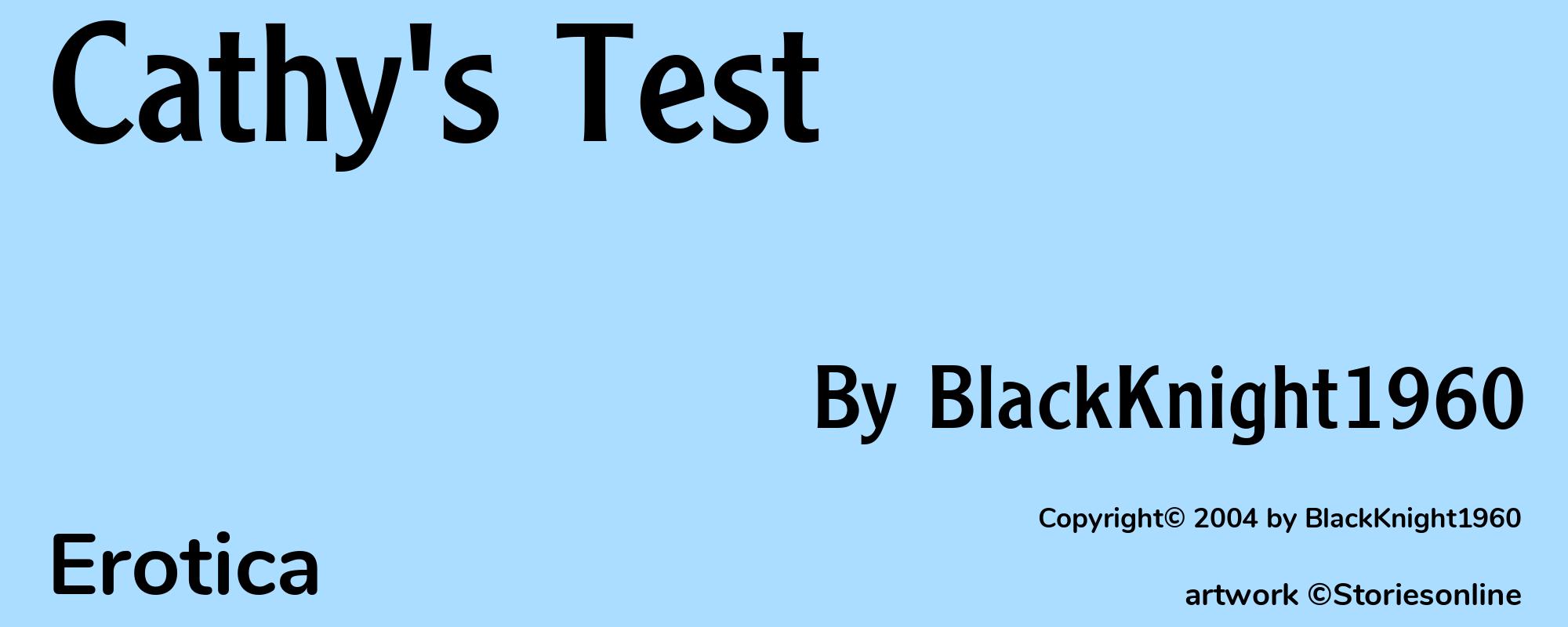 Cathy's Test - Cover