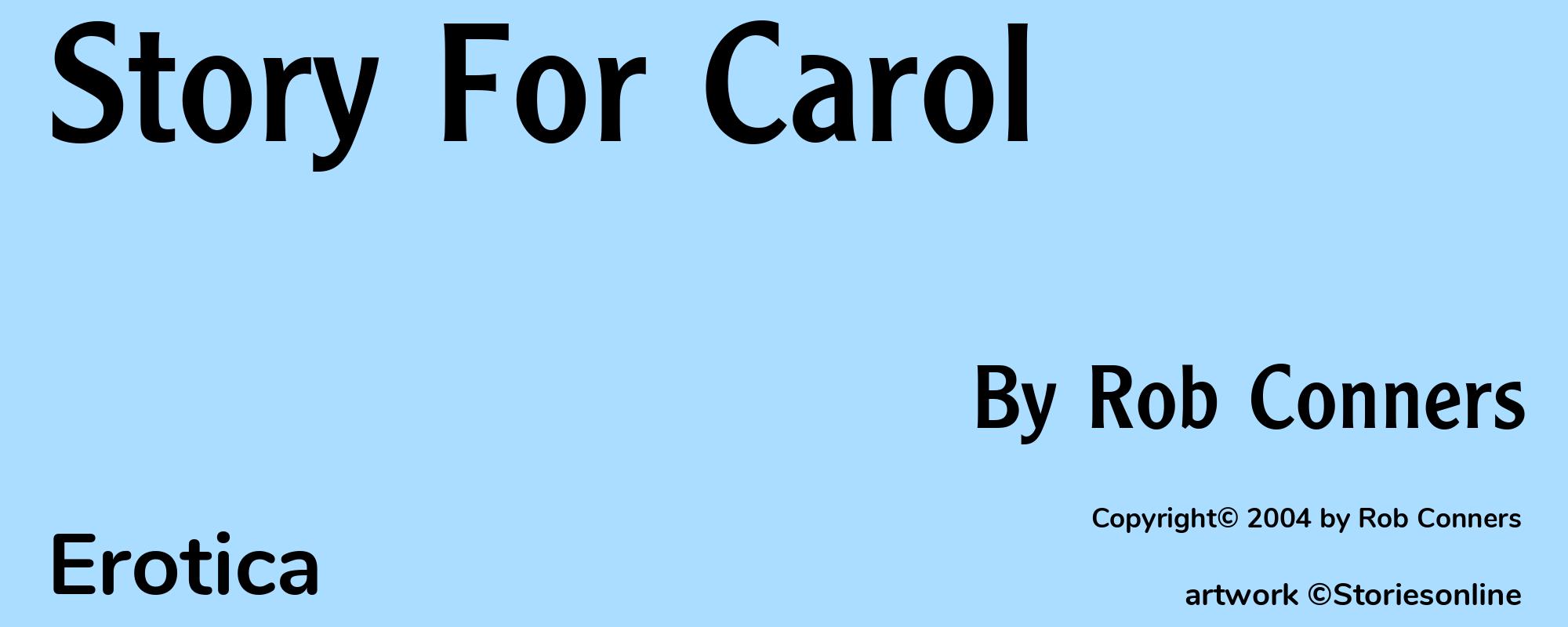 Story For Carol - Cover