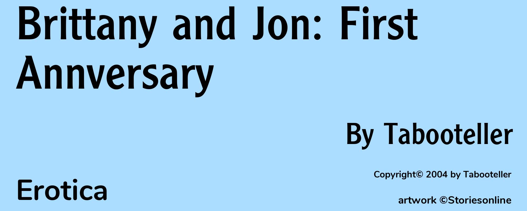 Brittany and Jon: First Annversary - Cover