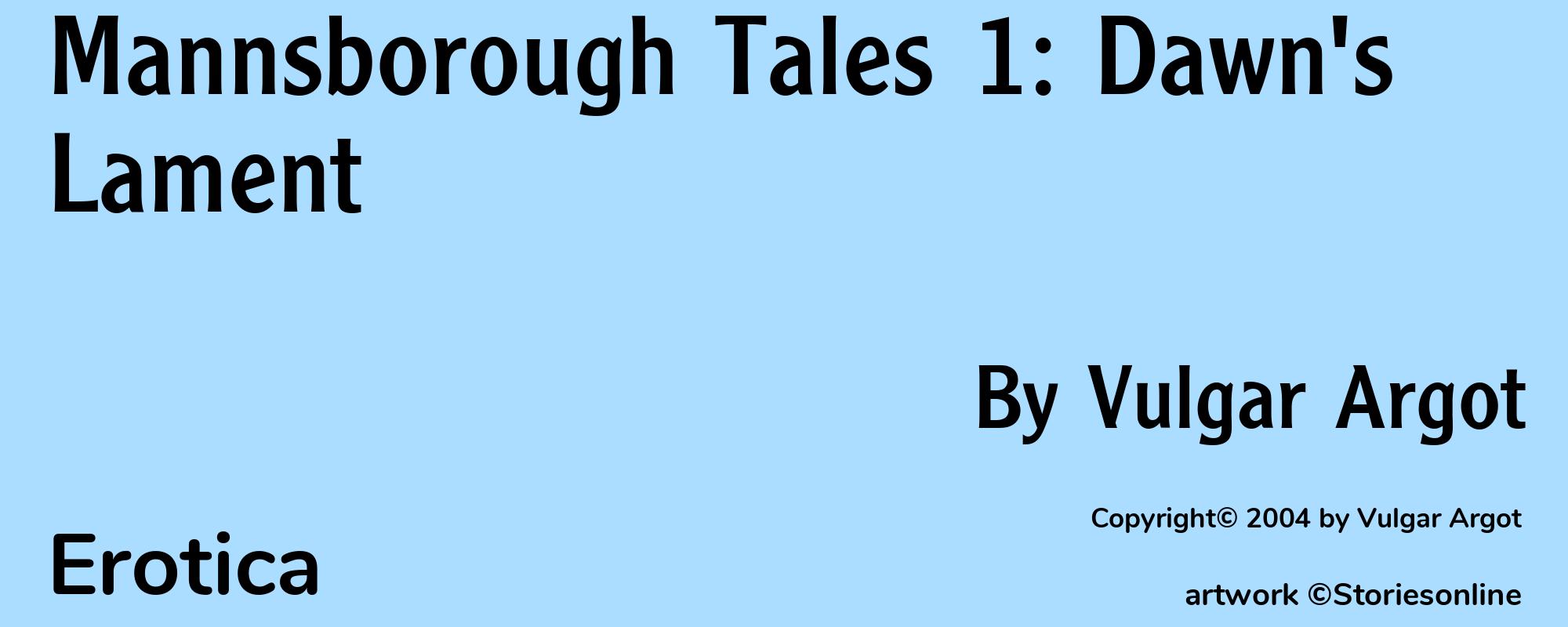 Mannsborough Tales 1: Dawn's Lament - Cover