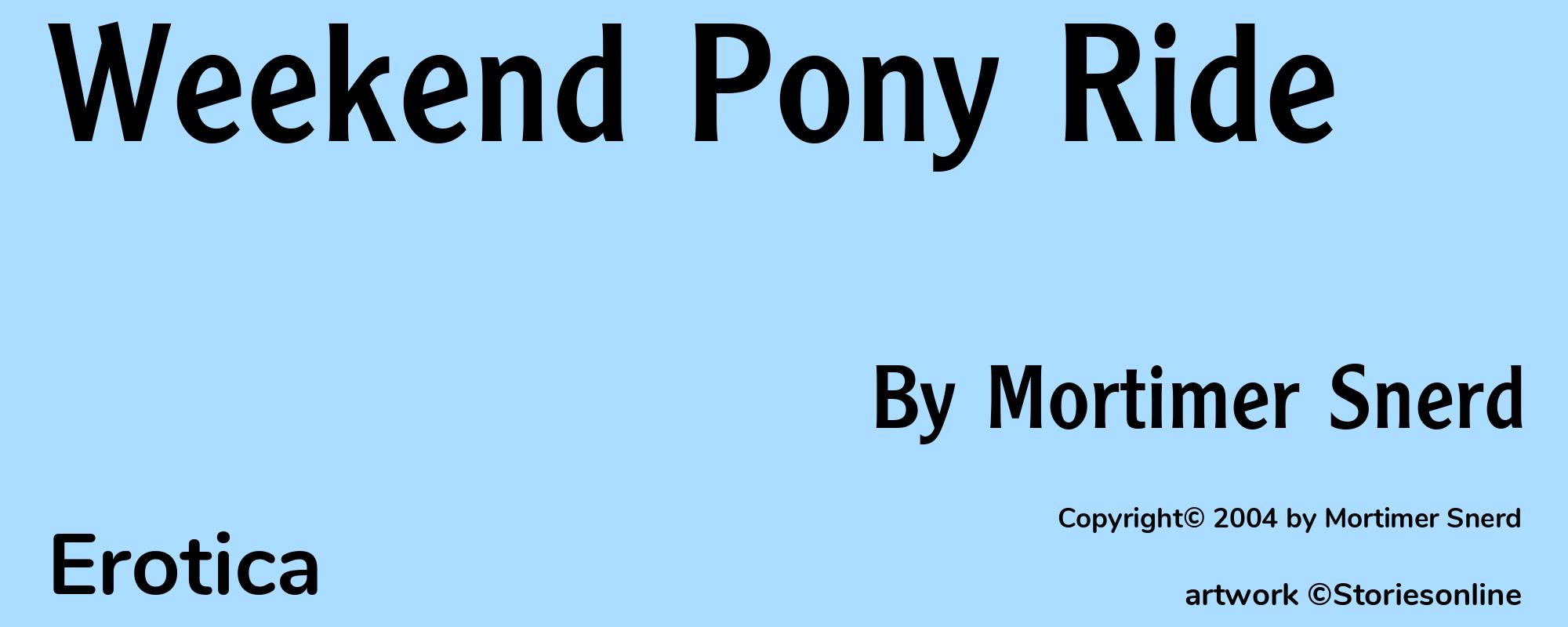 Weekend Pony Ride - Cover