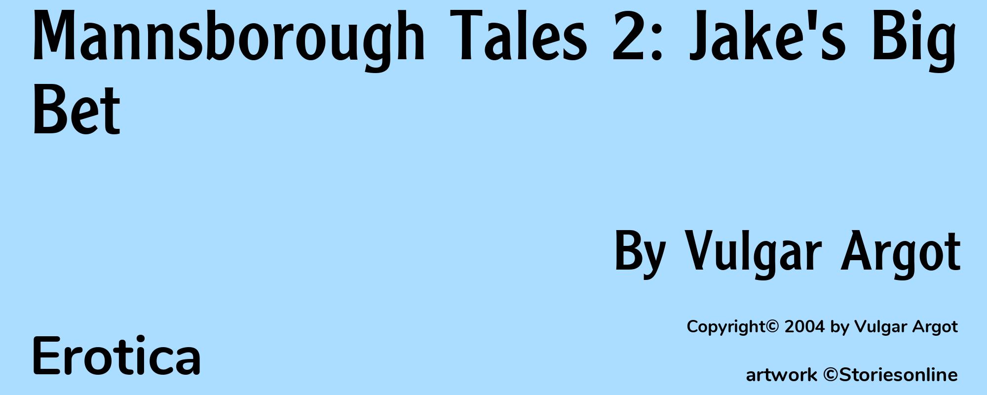Mannsborough Tales 2: Jake's Big Bet - Cover
