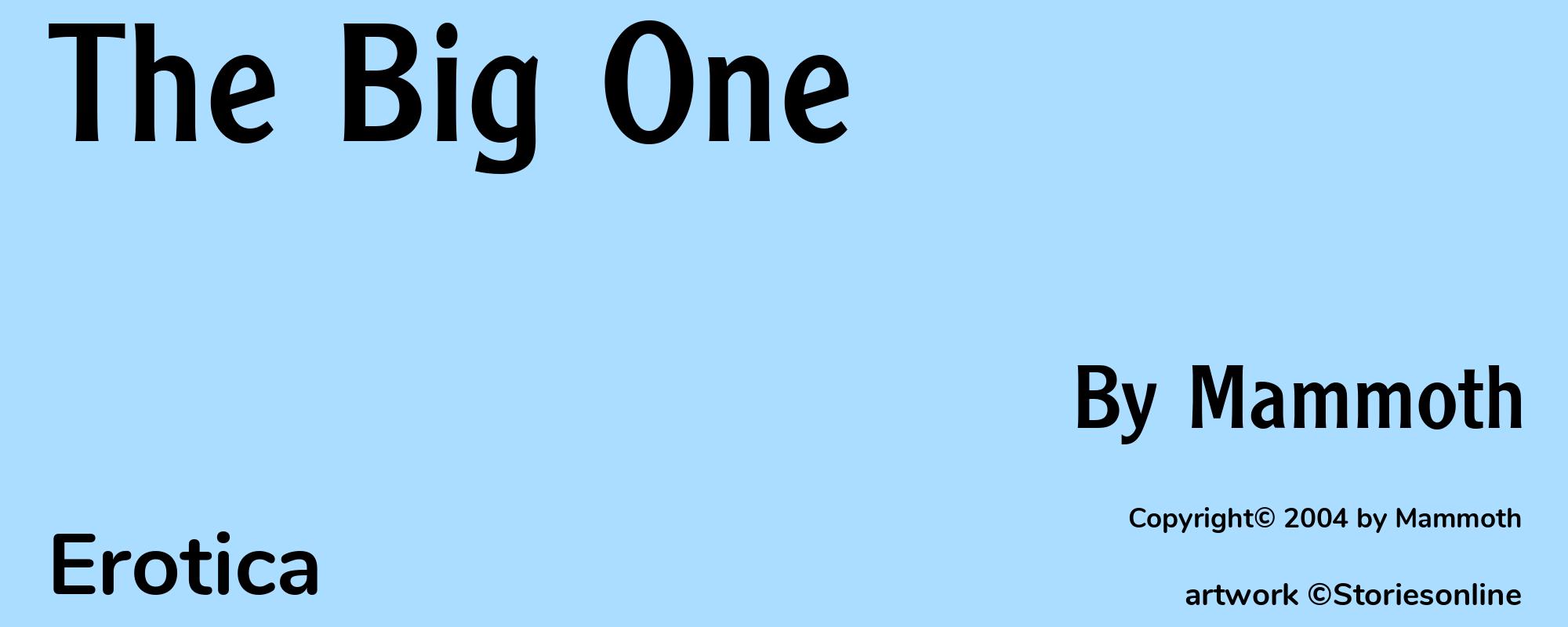 The Big One - Cover