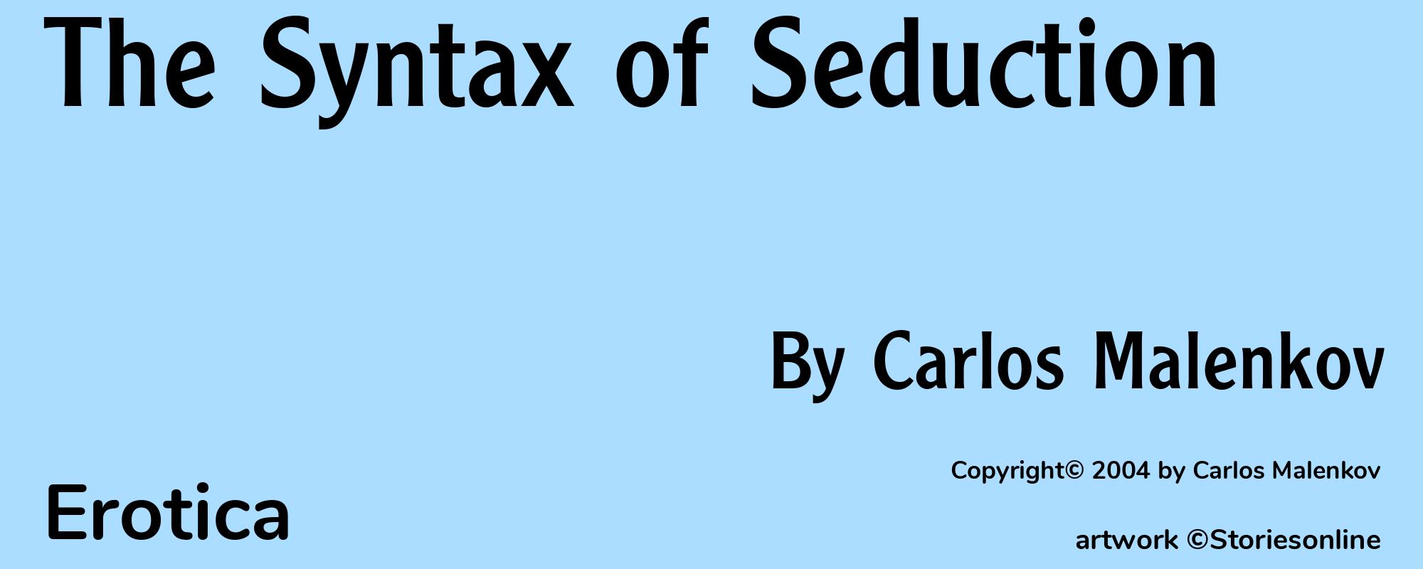 The Syntax of Seduction - Cover