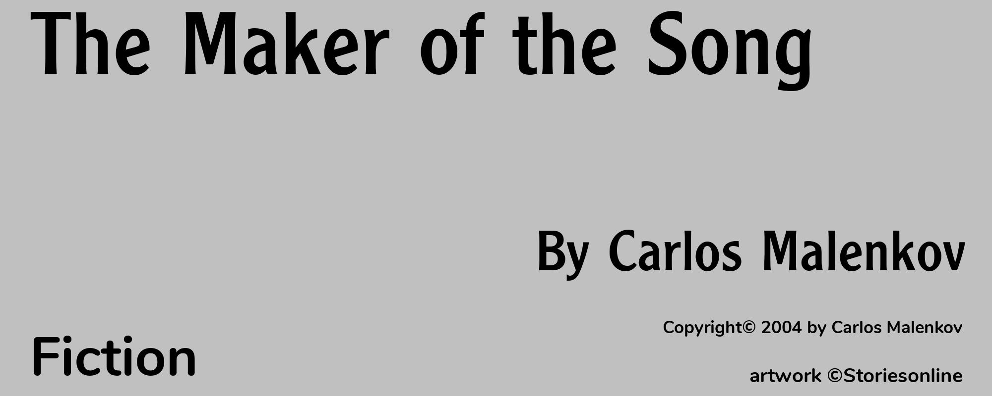 The Maker of the Song - Cover