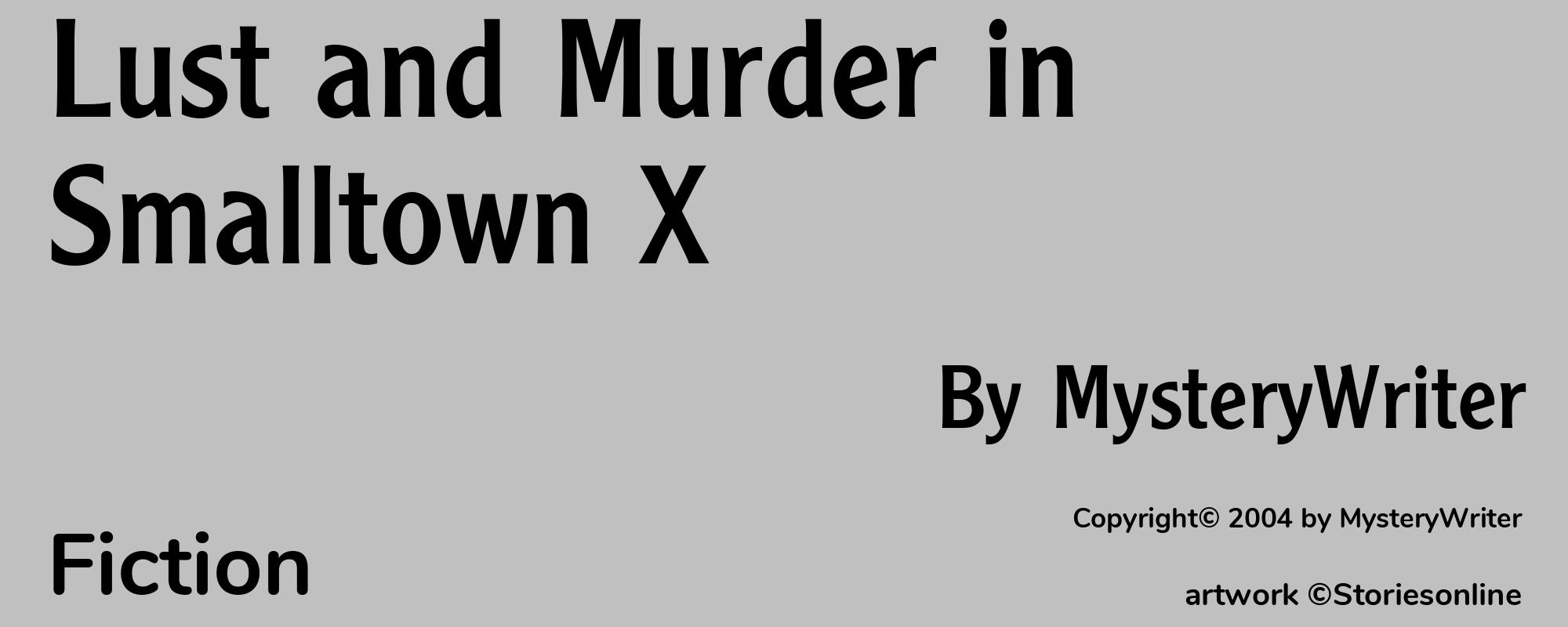 Lust and Murder in Smalltown X - Cover
