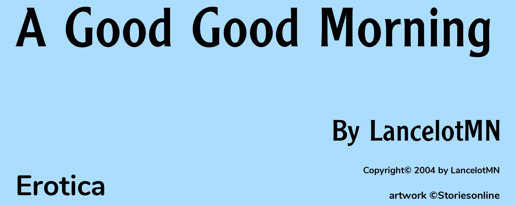 A Good Good Morning - Cover