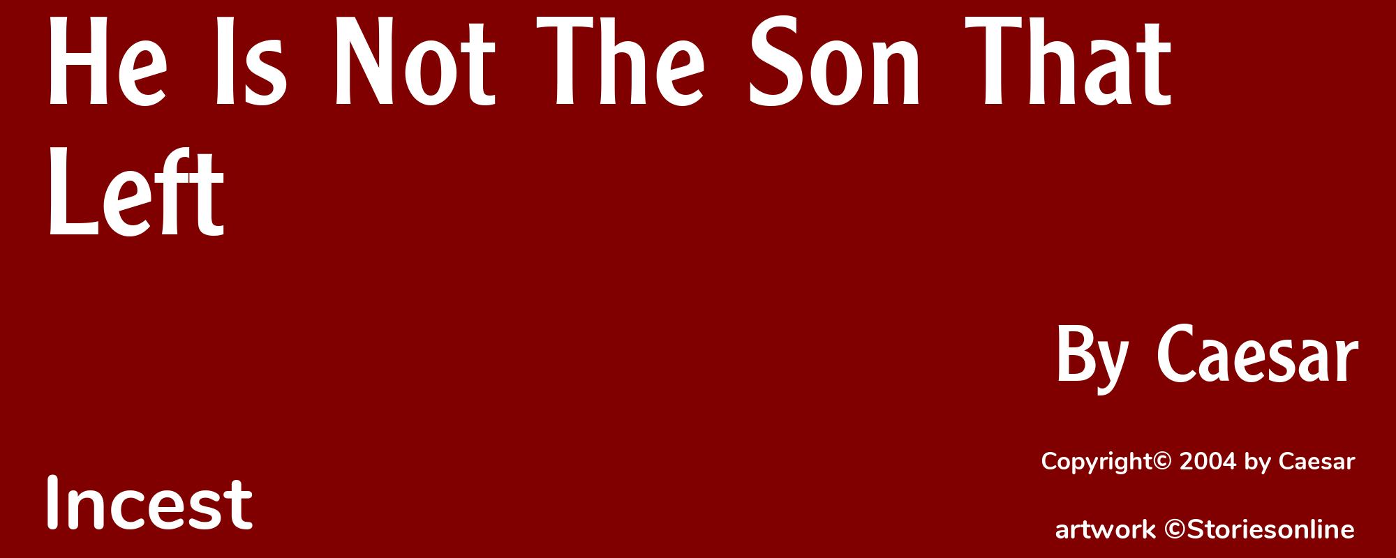 He Is Not The Son That Left - Cover
